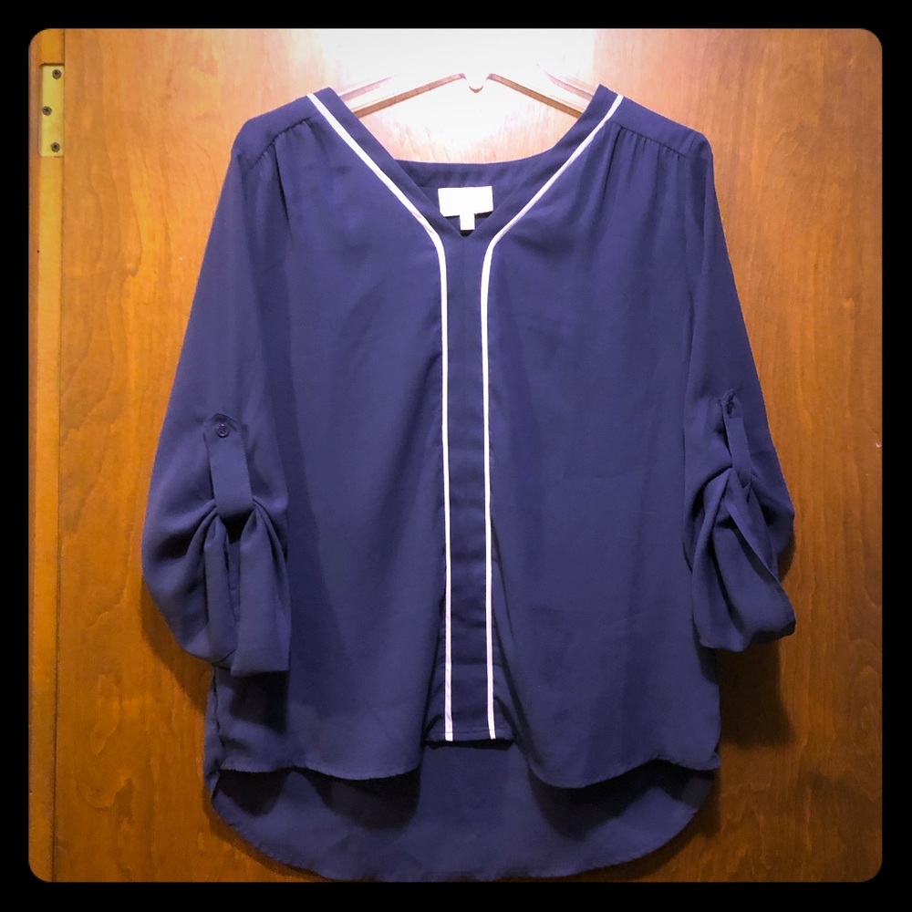 Navy and white Blouse